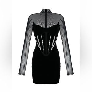 Mugler x Wolford black mini dress. Brand new with original tags